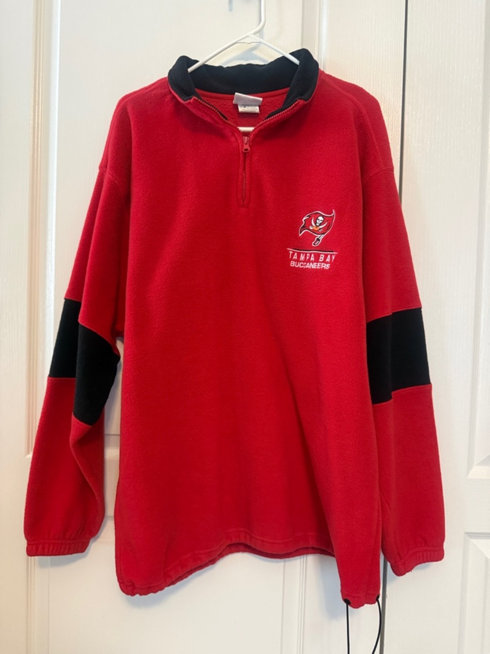 NFL Red and Black Tampa Bay Buccaneers Half-Zip Fleece